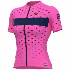 Alé Alé Women's PRR Stars Short Sleeve Jersey -Cykelsko Butik Al PRR STARS SS JERSEY Jerseys PINK BLUE AW22 L21147543 01