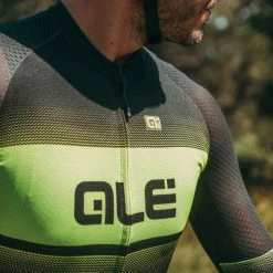 Alé Alé Solid Blend Cycling Jersey -Cykelsko Butik Al Solid Blend Cycling Jersey Jerseys Black Fluro Yellow SS21 L20156540 01 3